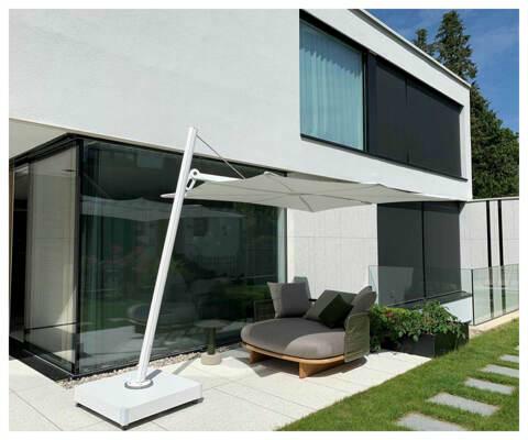 Spectra cantilever Ombrellone - White - Tessuto Natural