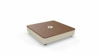 Mobile base Sand, cover in wood (Sipo) - (tiles not included, wheel set included)