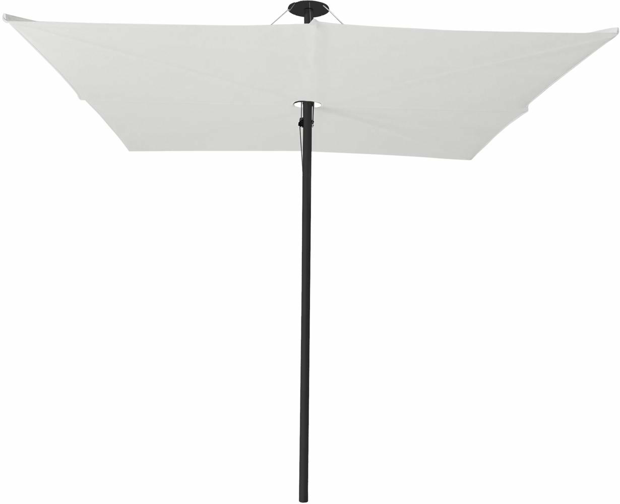 Infina center post umbrella, 3 m square, with frame in Dusk and Solidum Canvas canopy. 