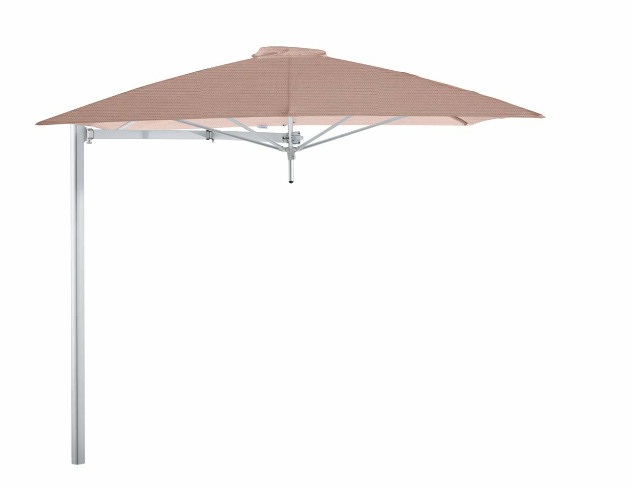 Paraflex cantilever umbrella square 2,3 m with Blush fabric and a Neo arm