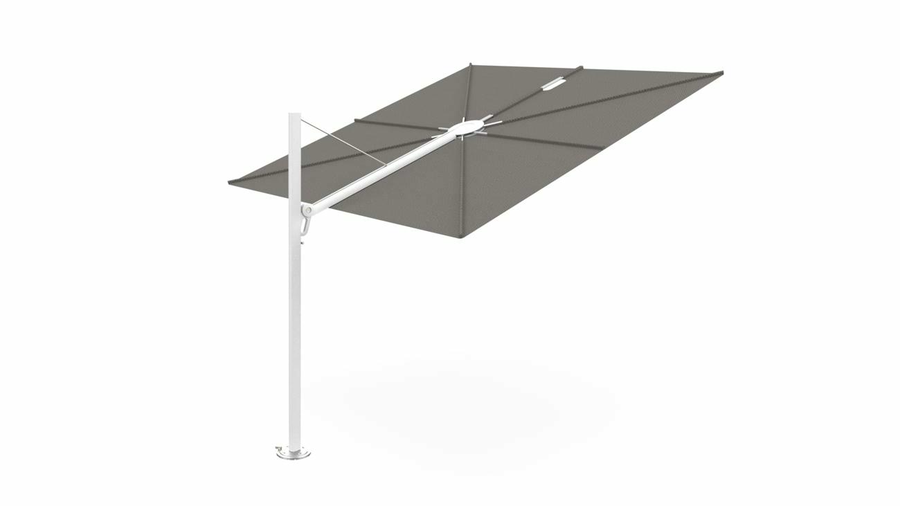 Spectra cantilever umbrella, 2,5 x 2,5 m square, White frame, Grey fabric