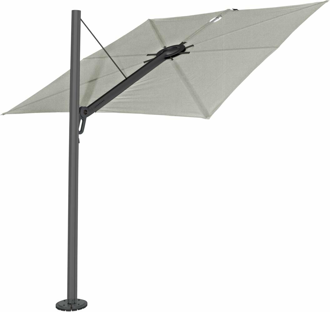 Spectra cantilever umbrella, 2,5 x 2,5 m square, Dusk (15 cm) frame, Grey fabric