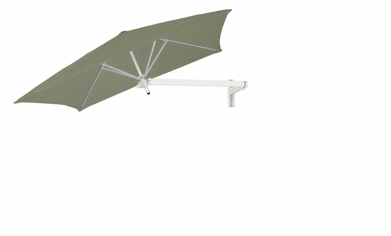 Paraflex wall mounted parasols square 1,9 m with Almond fabric and a Neo arm