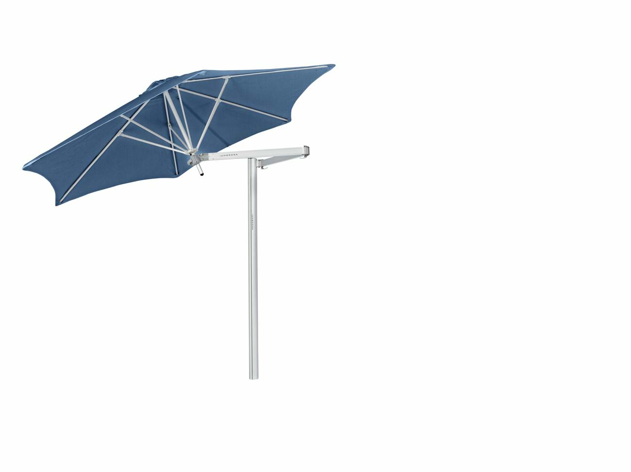 Paraflex cantilever umbrella round 2,7 m with Blue Storm fabric and a Classic arm