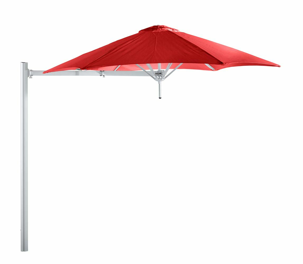 Paraflex cantilever umbrella round 2,7 m with Pepper fabric and a Neo arm