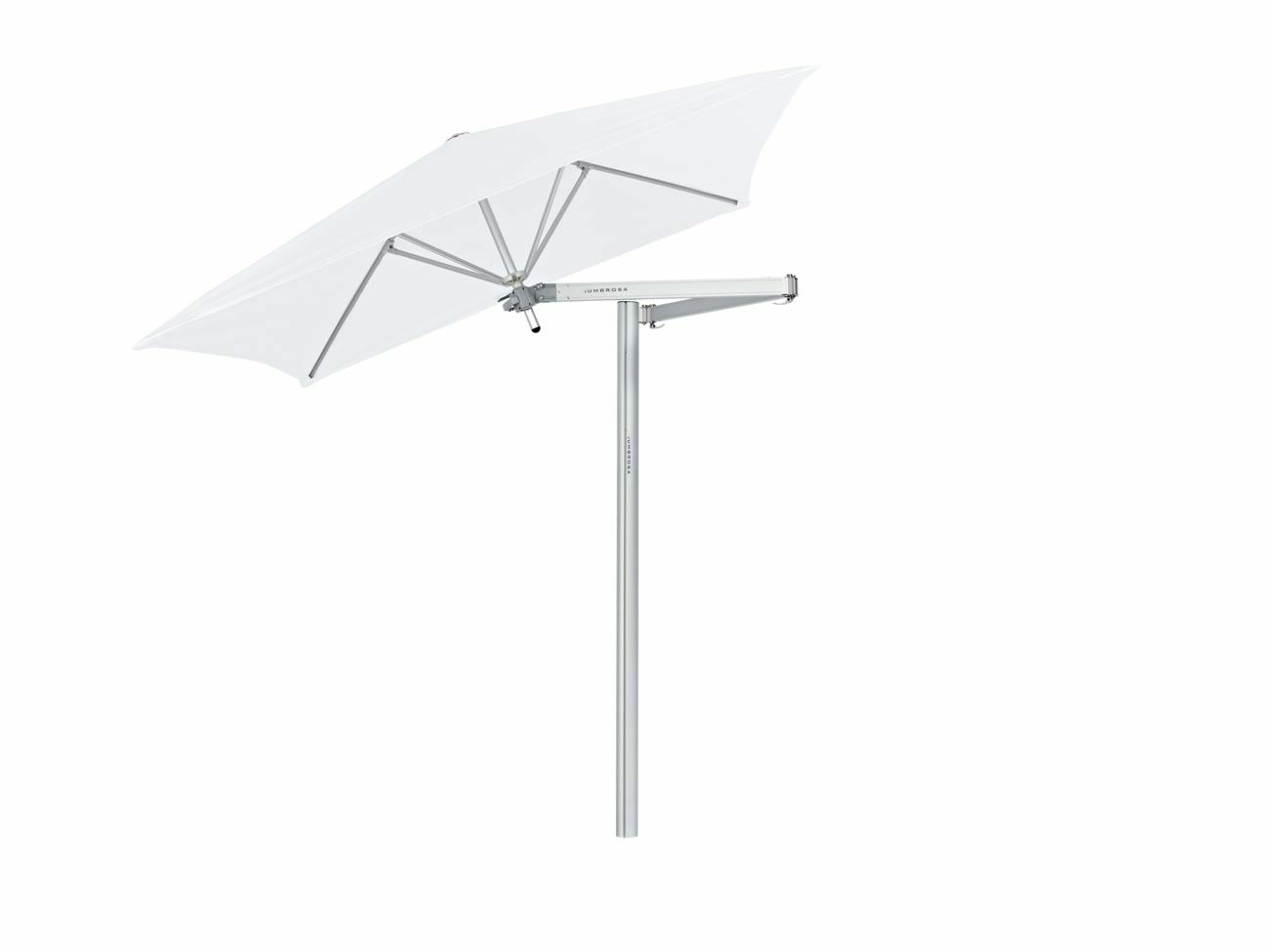 Paraflex cantilever umbrella square 1,9 m with Natural fabric and a Classic arm