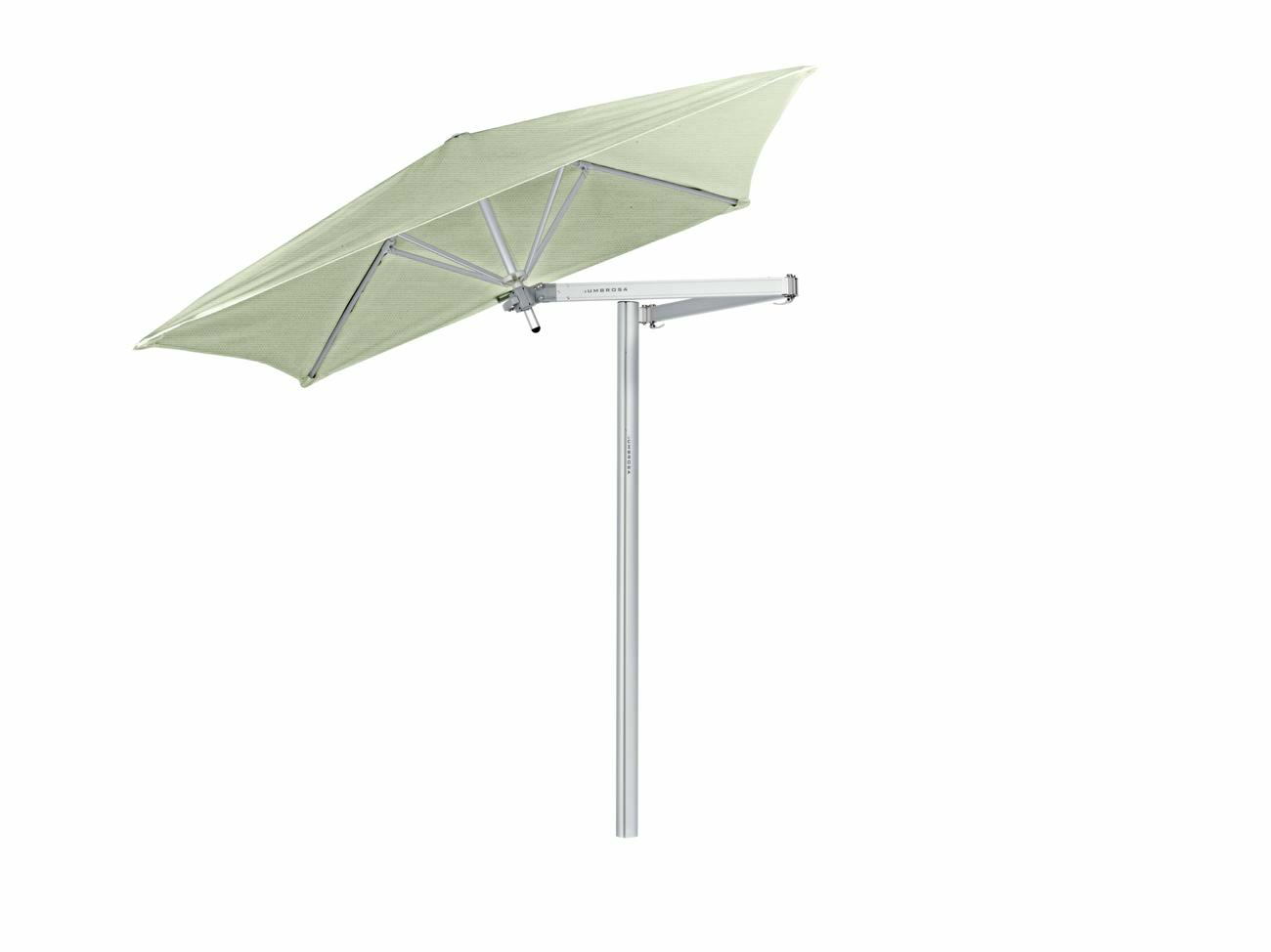 Paraflex cantilever umbrella square 1,9 m with Mint fabric and a Classic arm