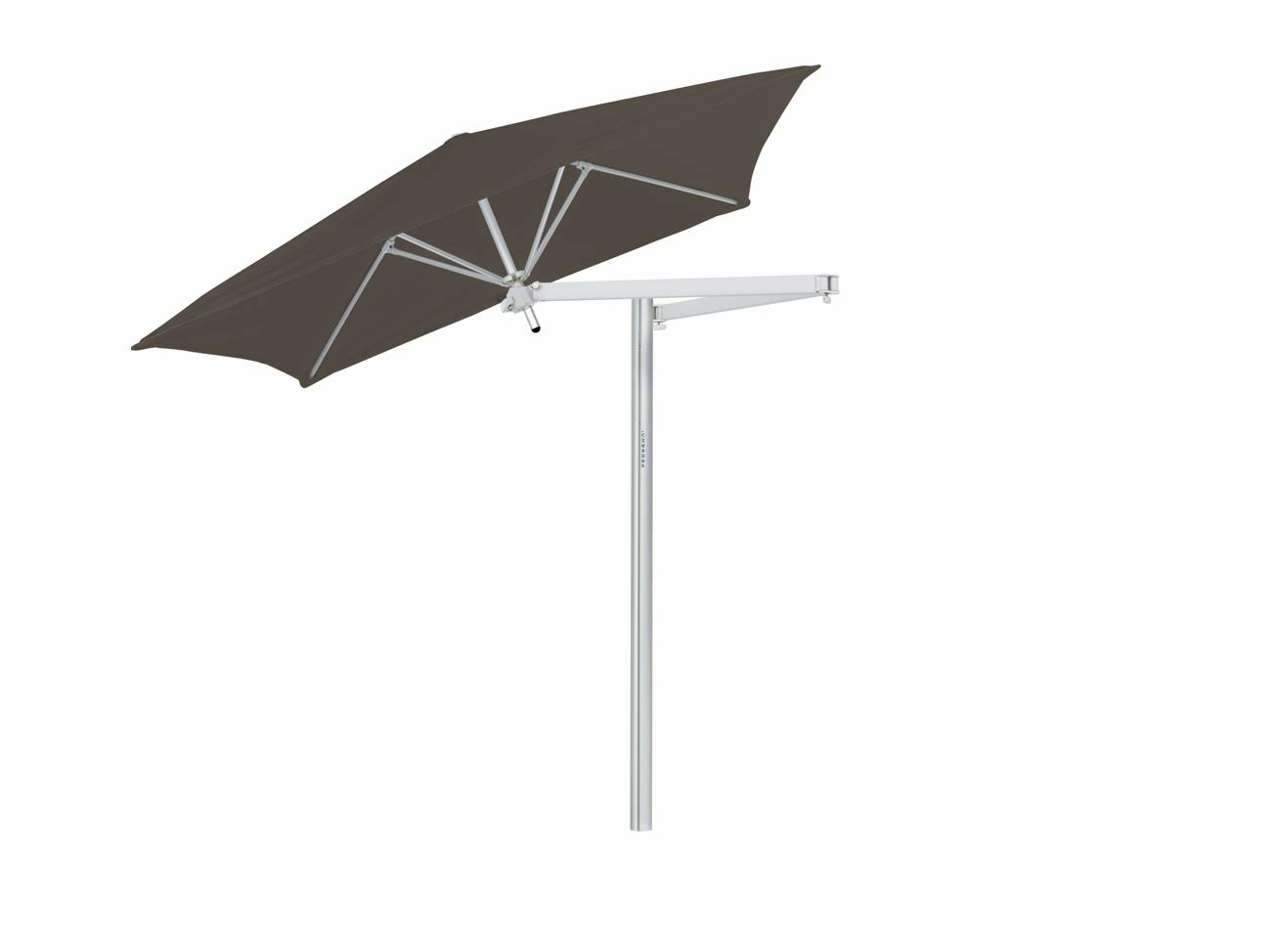 Paraflex cantilever umbrella square 1,9 m with Taupe fabric and a Neo arm