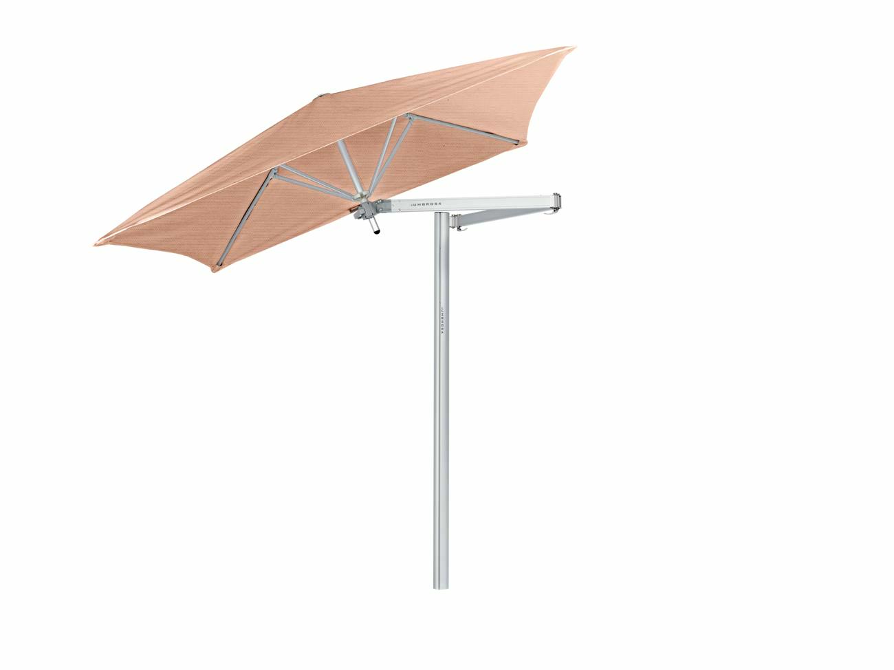 Paraflex cantilever umbrella square 1,9 m with Blush fabric and a Neo arm