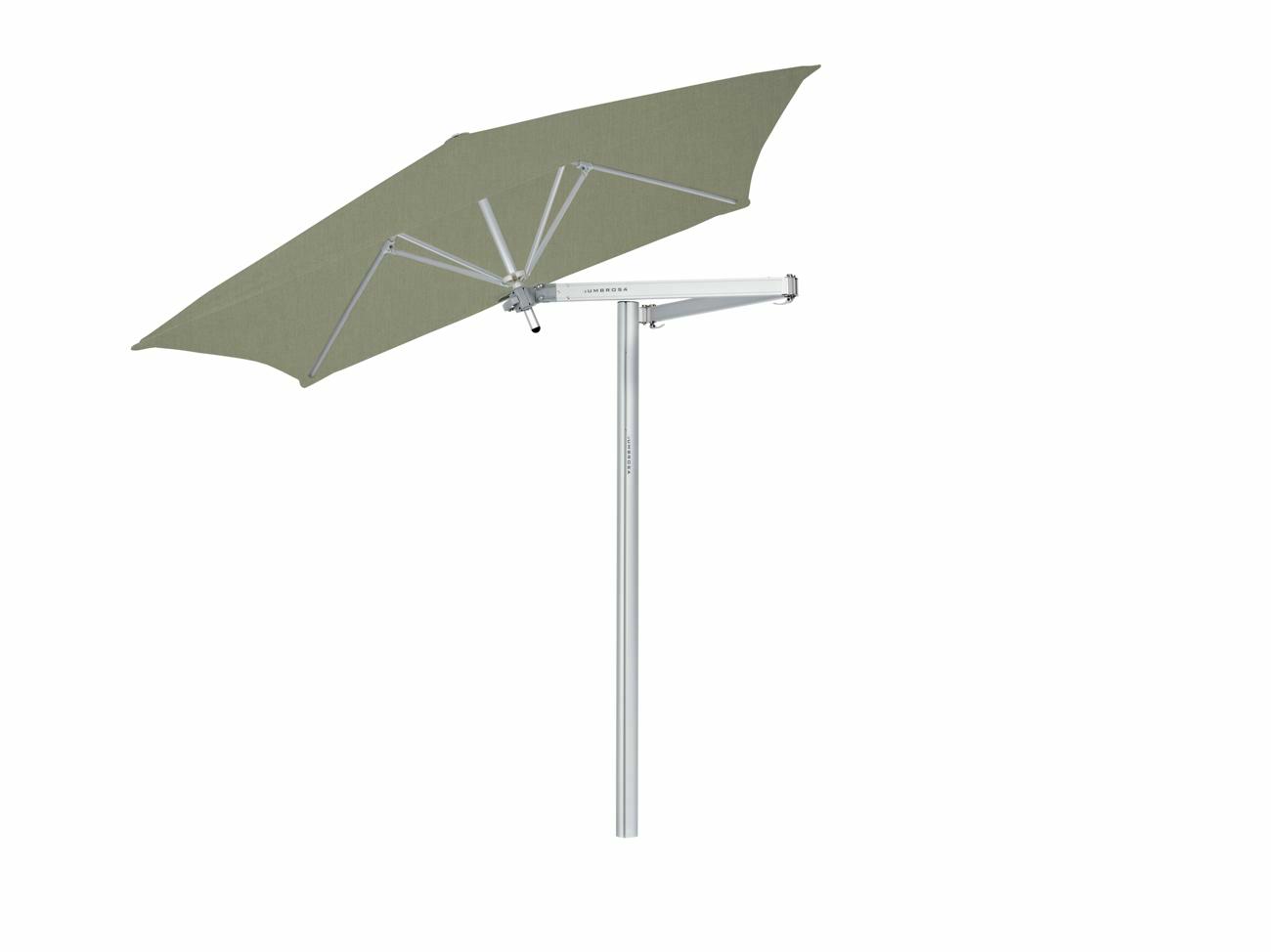 Paraflex cantilever umbrella square 1,9 m with Almond fabric and a Classic arm