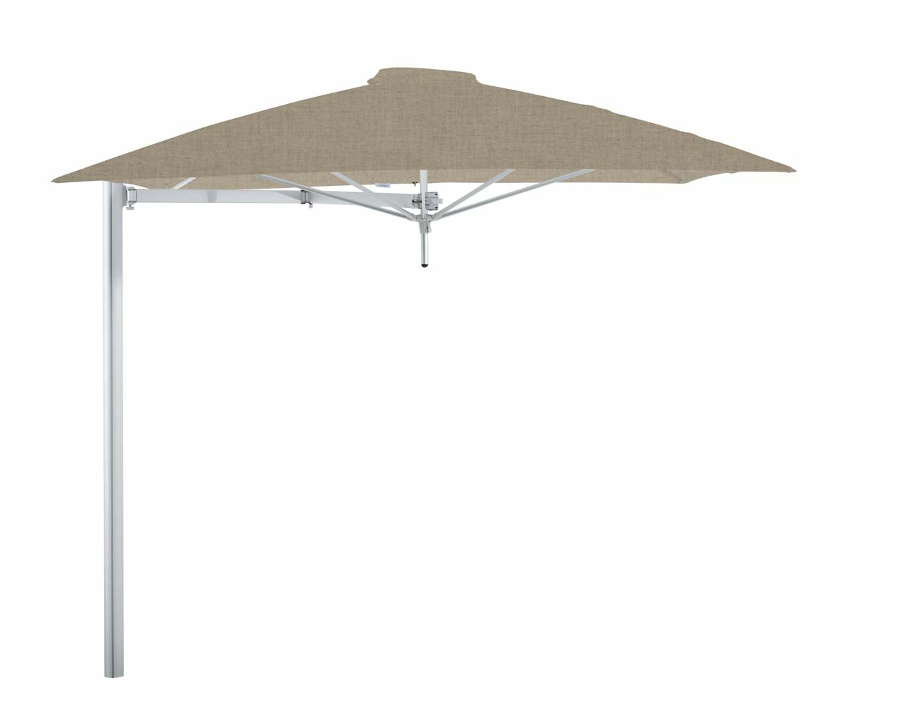 Paraflex cantilever umbrella square 2,3 m with Sand fabric and a Neo arm
