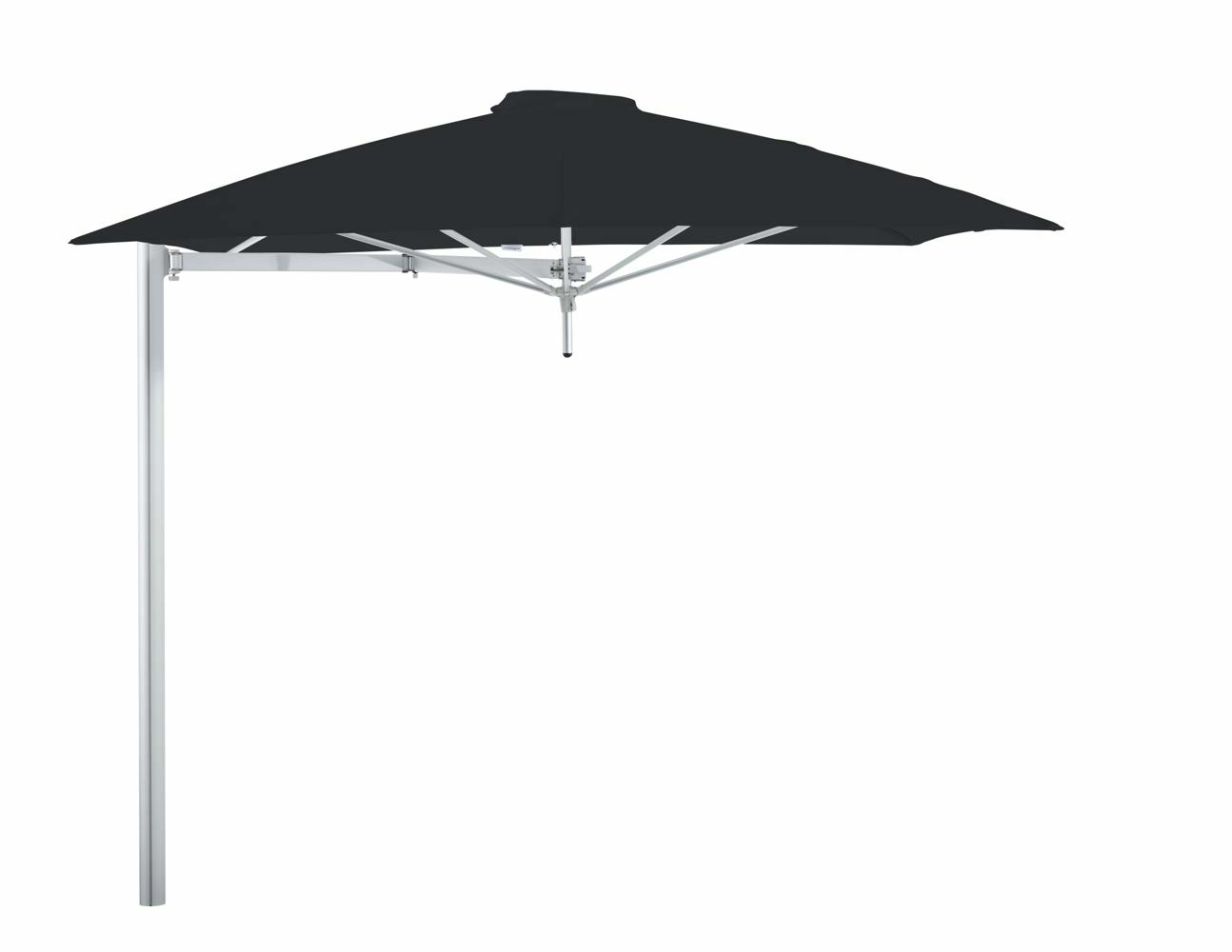 Paraflex cantilever umbrella square 2,3 m with Black fabric and a Neo arm