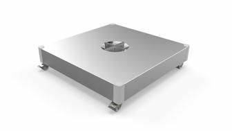 Tile base Aluminum cover with wheels (round support included - tiles not included)