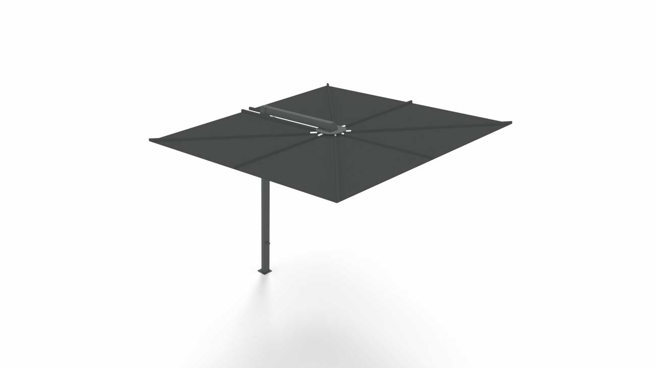 Nano UX cantilever umbrella - Full Black - 2,5 x 2,5 m square - fabric in Sunbrella Black