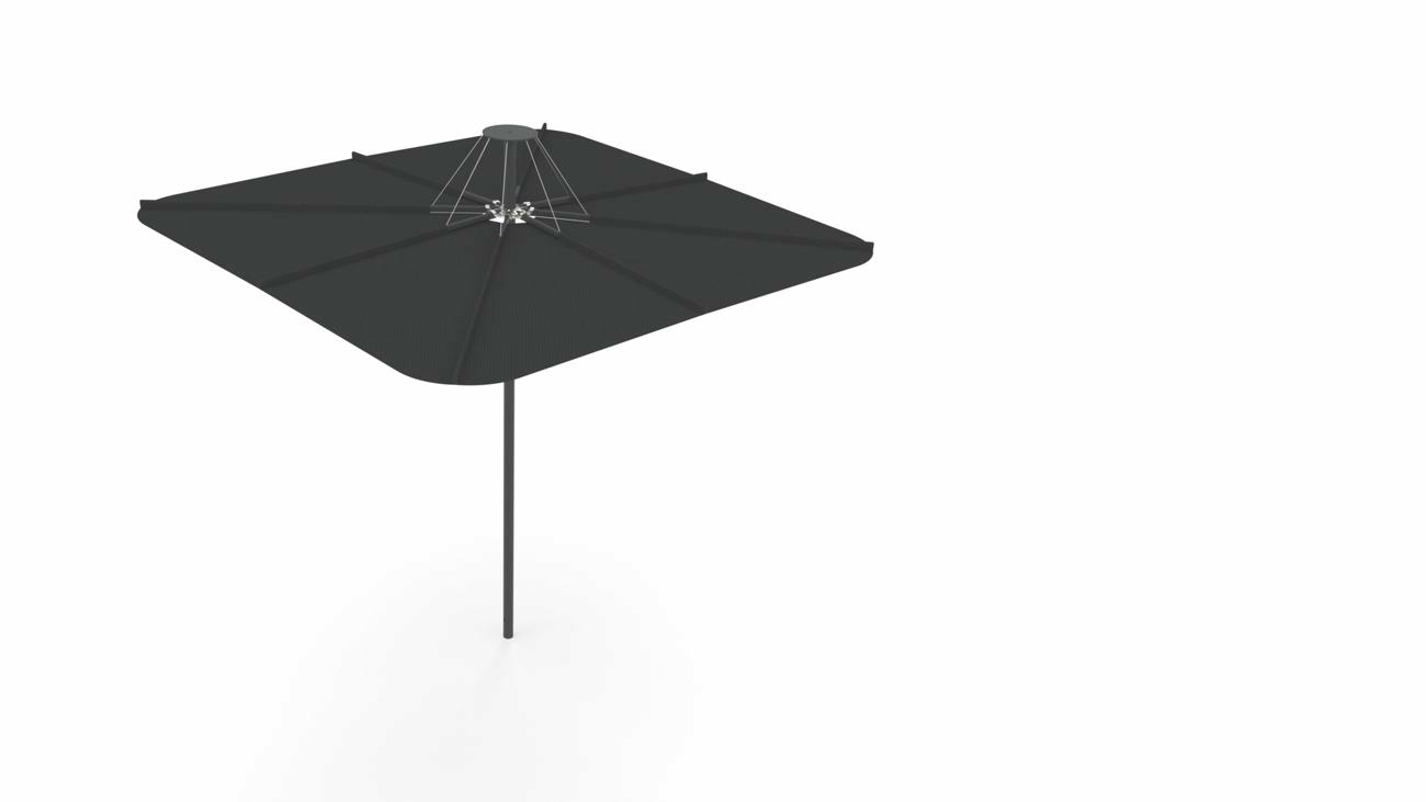 Infina UX Full Black - 2.5mx2.5m - Sunbrella Black - RAL 9005 Black