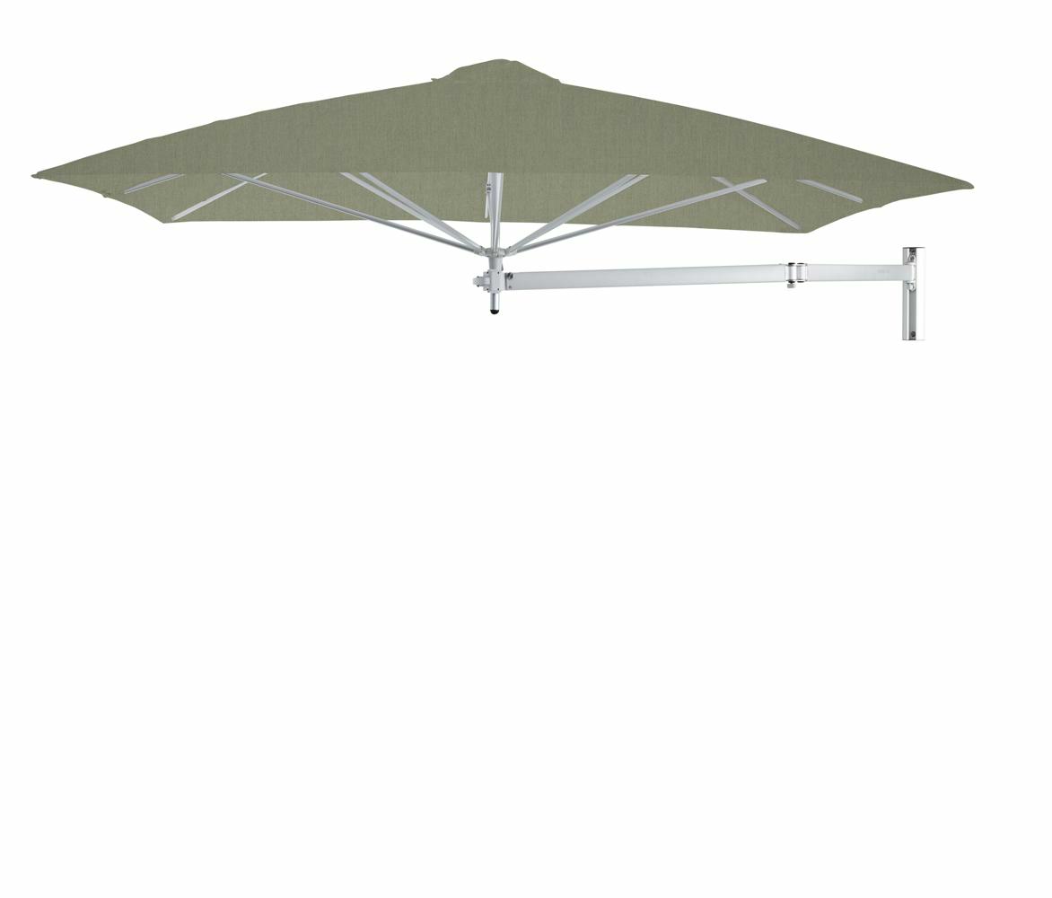 Paraflex wall mounted parasols square 2,3 m with Almond fabric and a Neo arm