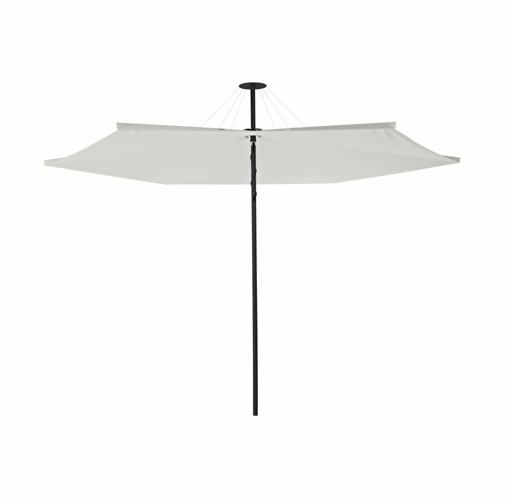 Infina center post umbrella, 3 m round, with frame in Black and Solidum Canvas canopy.