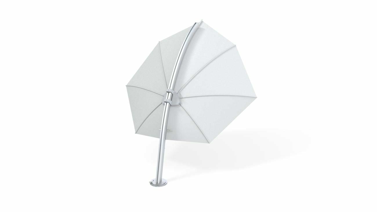 Icarus design umbrella, 3 x 3 m, Aluminum frame, Solidum Natural fabric