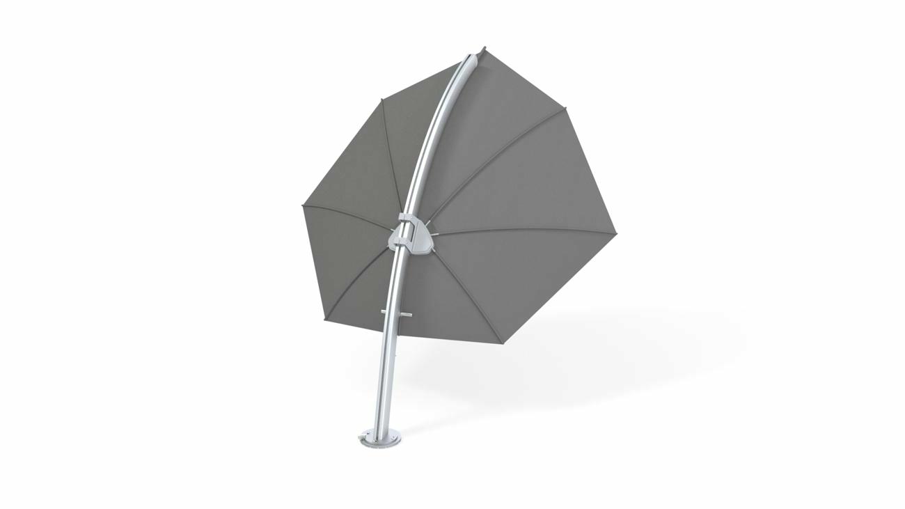 Icarus design umbrella, 3 x 3 m, Aluminum frame, Solidum Grey fabric