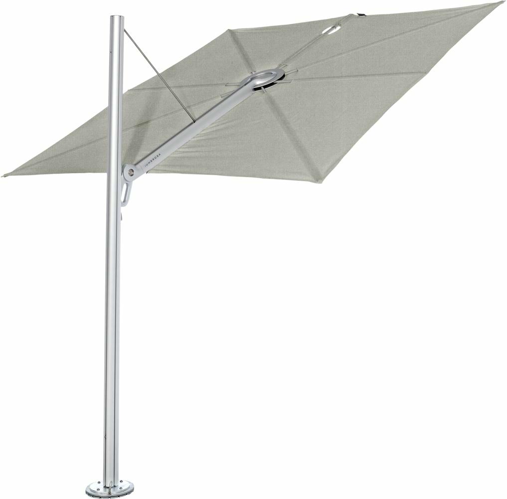Spectra cantilever umbrella, 2,5 x 2,5 m square, Aluminum frame, Grey fabric