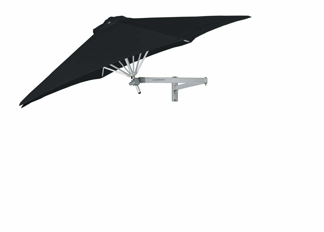 Paraflex wall mounted parasols round 2,7 m with Black fabric and a Classic arm