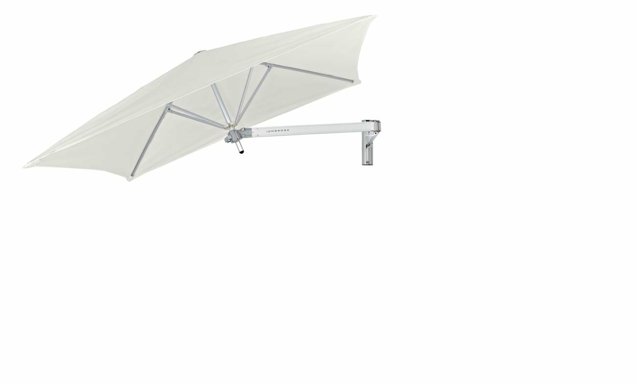 Paraflex wall mounted parasols square 1,9 m with Canvas fabric and a Classic arm