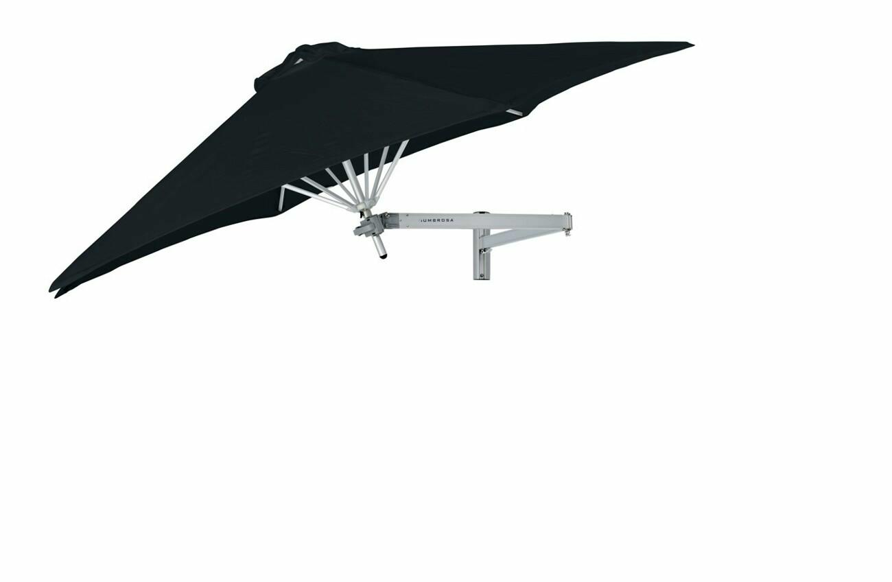 Paraflex wall mounted umbrella, 2,7m round with Classic holder, canopy in Dralon Black