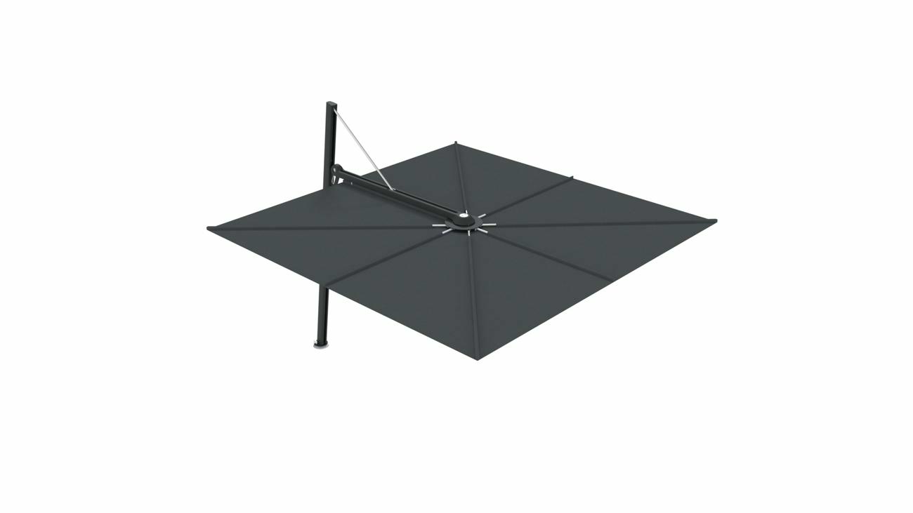 Versa UX cantilever umbrella - laquered black - 3 m square - fabric in black