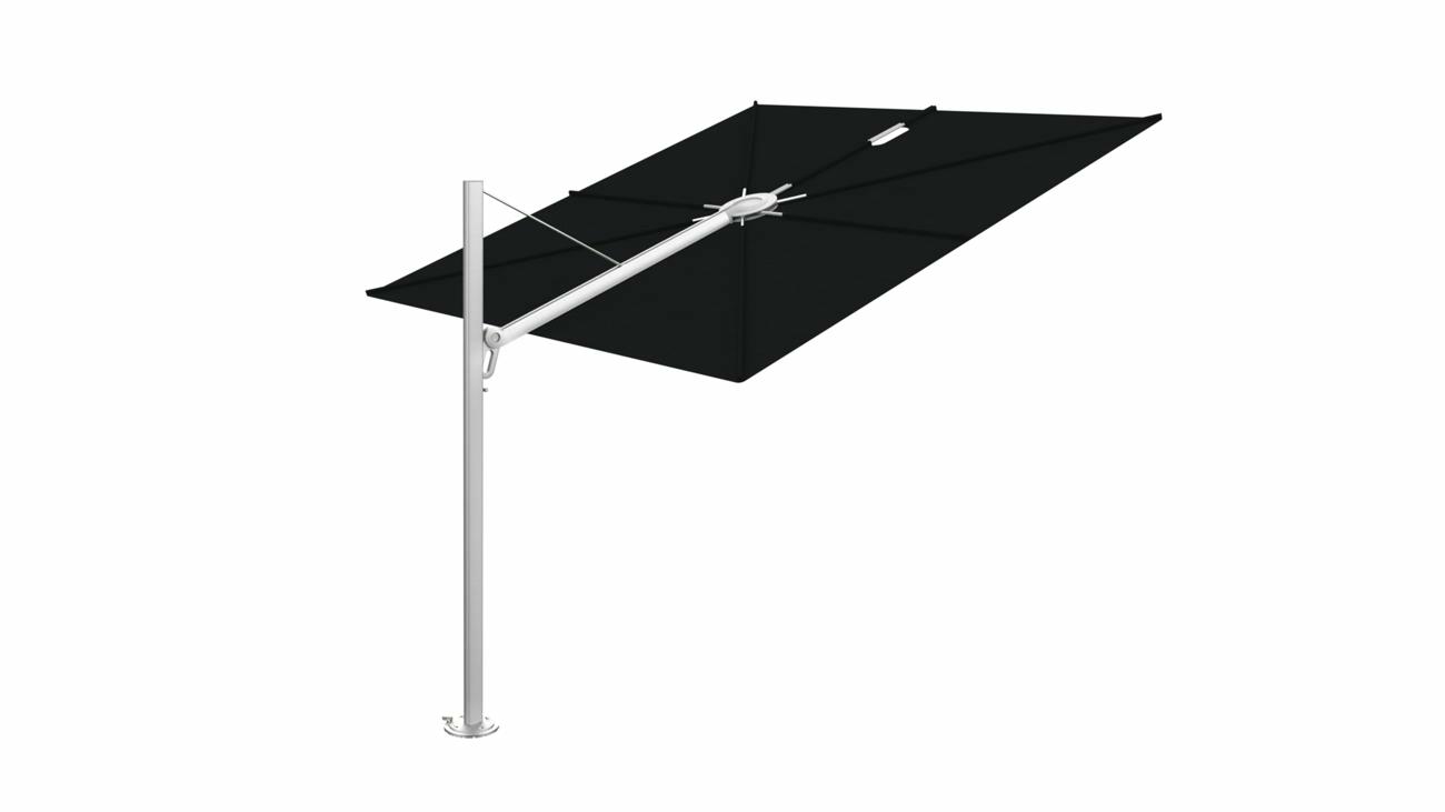 Spectra cantilever umbrella, 2,5 x 2,5 m square, Aluminum frame, Black fabric
