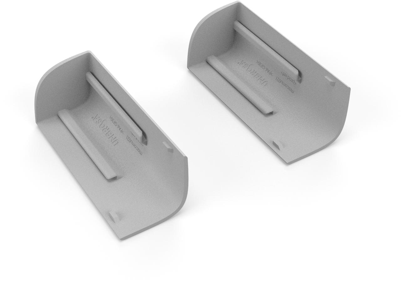 Set of 2 corner pieces for base cover Aluminum