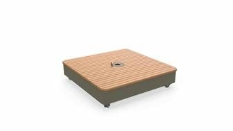 Mobile base Safari, cover in wood (Thermo Poplar) - (tiles not included, wheel set included)