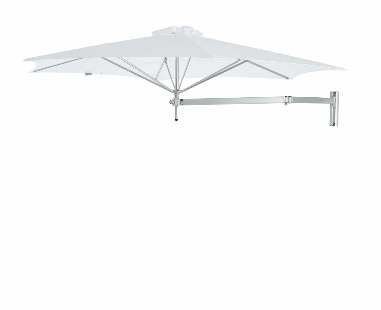 Paraflex wall mounted parasols round 3 m with Natural fabric and a Neo arm