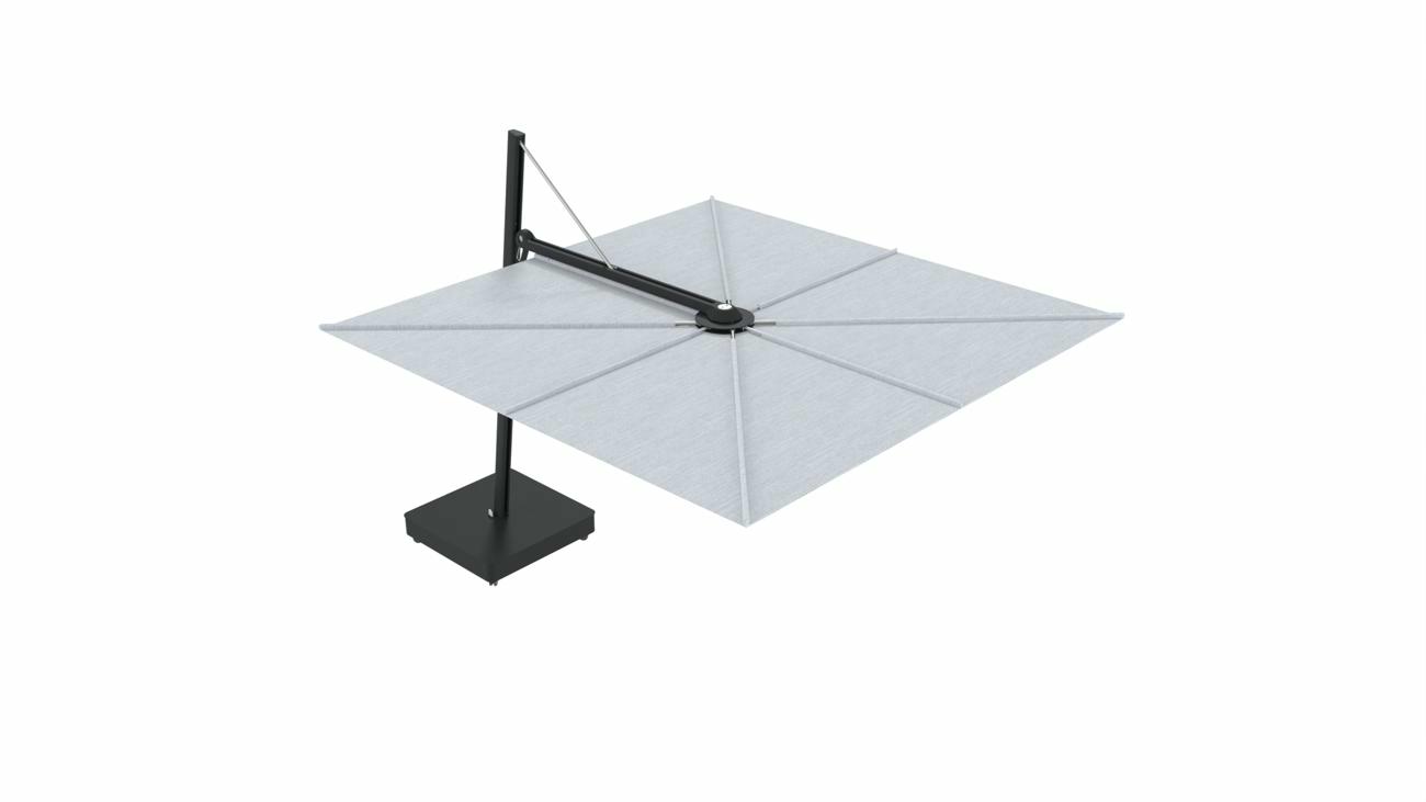 Versa PX cantilever umbrella - Black frame and base - 3 m square - fabric in Colorum Marble
