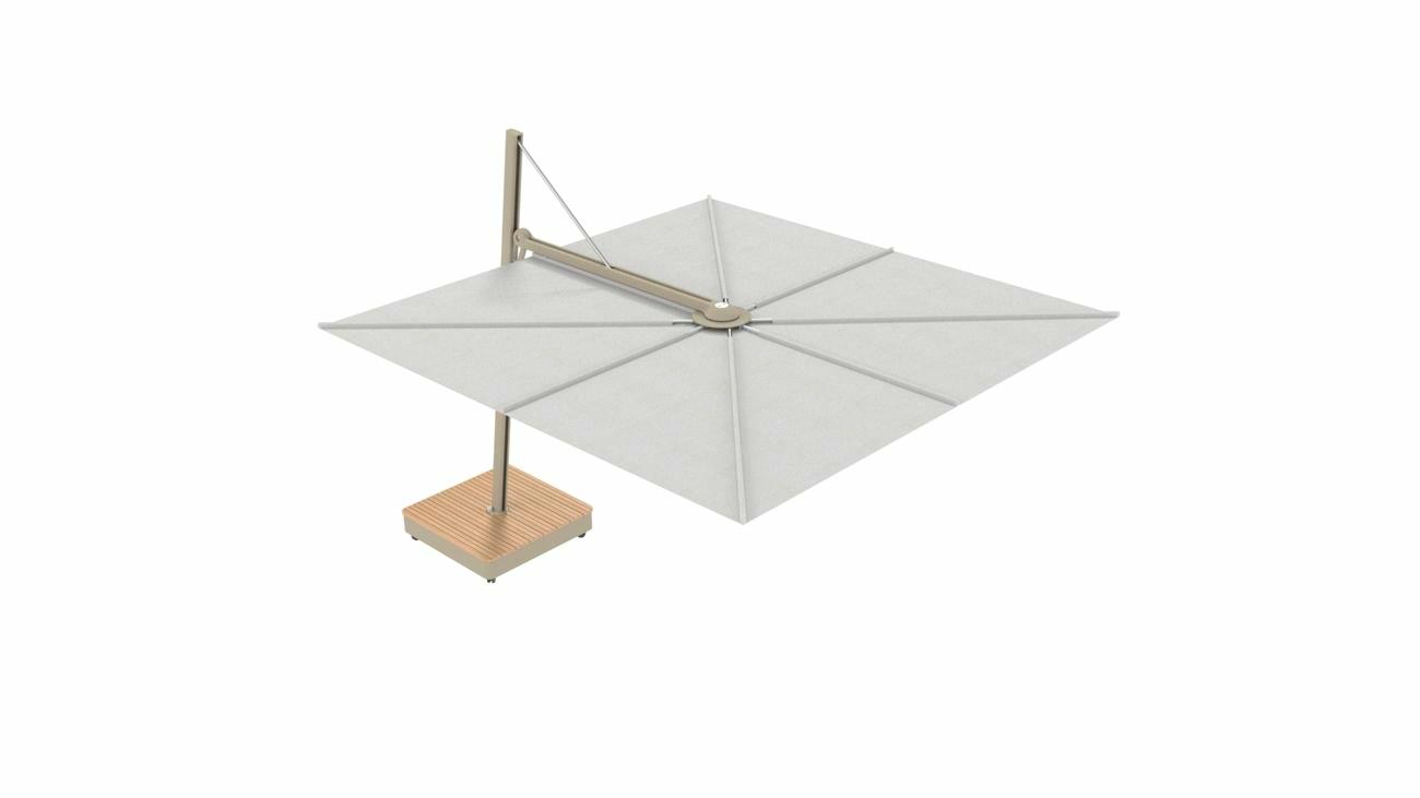 Versa PX cantilever umbrella - Black frame and base - 3 m square - fabric in Colorum Marble