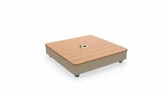 Base a crocera PX Grey Beig (RAL1019) copertura in legno (Thermo poplar) (mattonelle non incluse, ruote incluse)