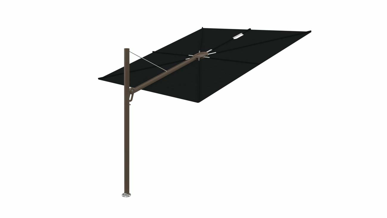 Spectra cantilever umbrella, 2,5 x 2,5 m square, Bronze frame, Black fabric