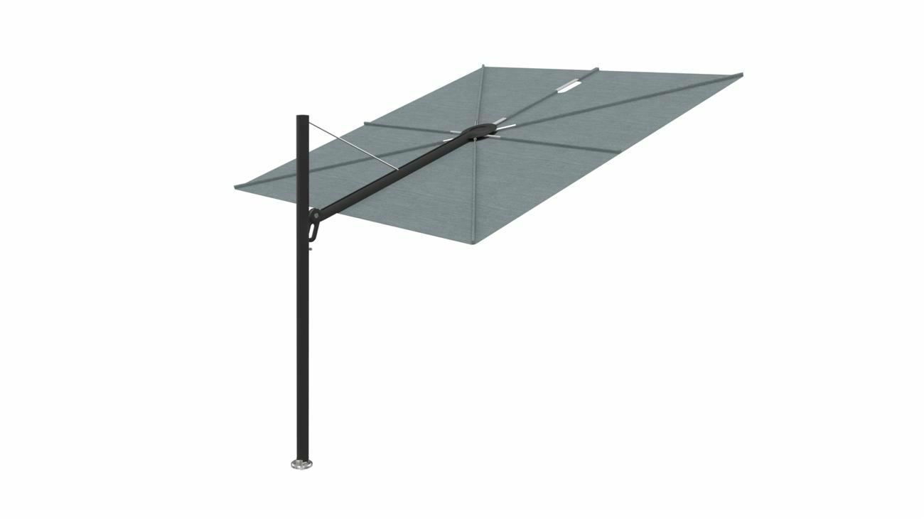 Spectra cantilever umbrella, 2,5 x 2,5 m square, Black (15 cm) frame, Acqua fabric