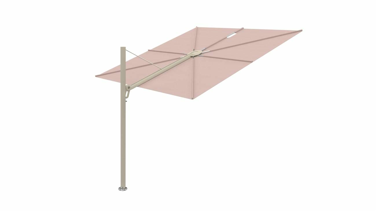 Spectra cantilever umbrella, 2,5 x 2,5 m square, Beige limestone frame, Nectarfabric
