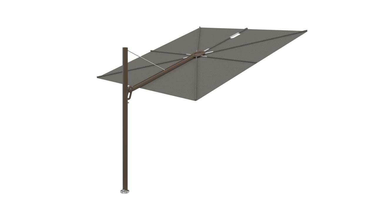 Spectra cantilever umbrella, 2,5 x 2,5 m square, Bronze frame, Grey fabric