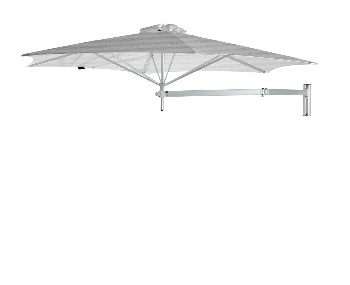 Paraflex wall mounted parasols round 3 m with Marble fabric and a Neo arm