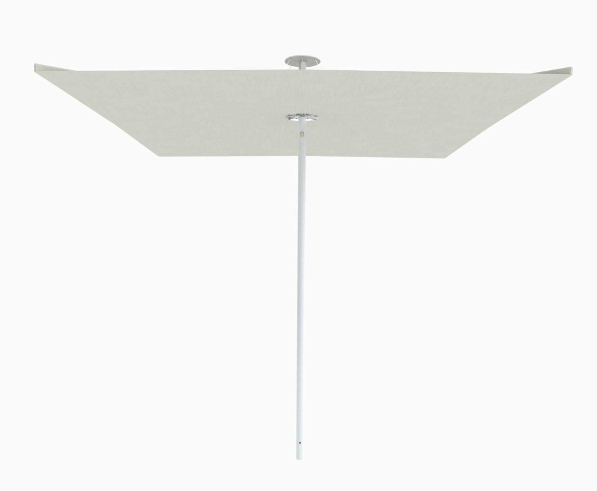 Infina center post umbrella, 3 m square, with frame in White and Lin canopy.