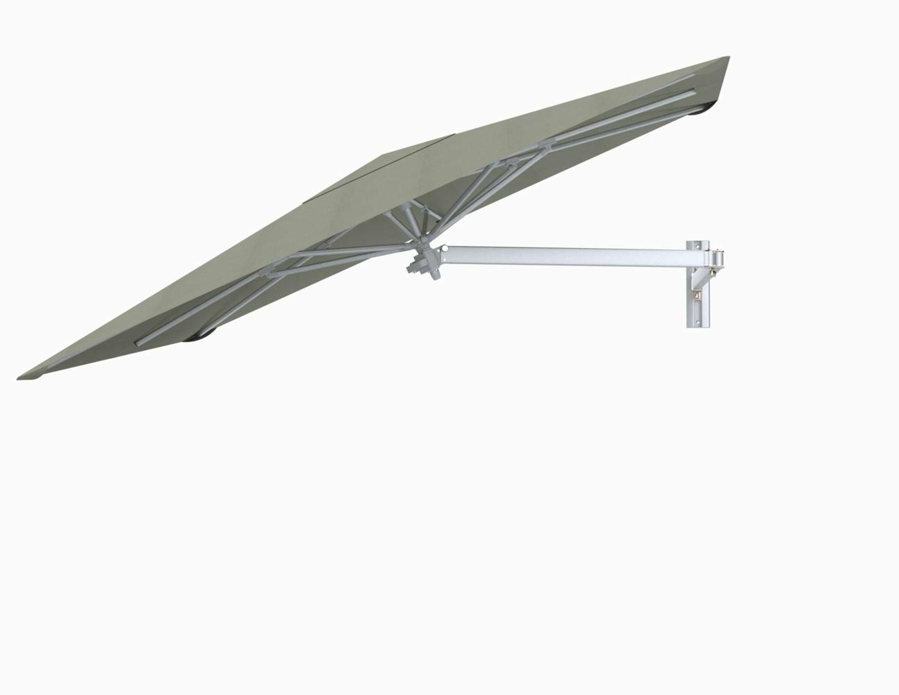 Paraflex wall mounted parasols square 2,3 m with Apio fabric and a Neo arm