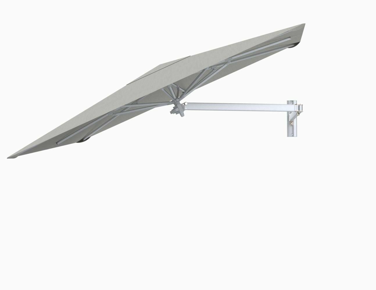 Paraflex wall mounted parasols square 2,3 m with Lin fabric and a Neo arm