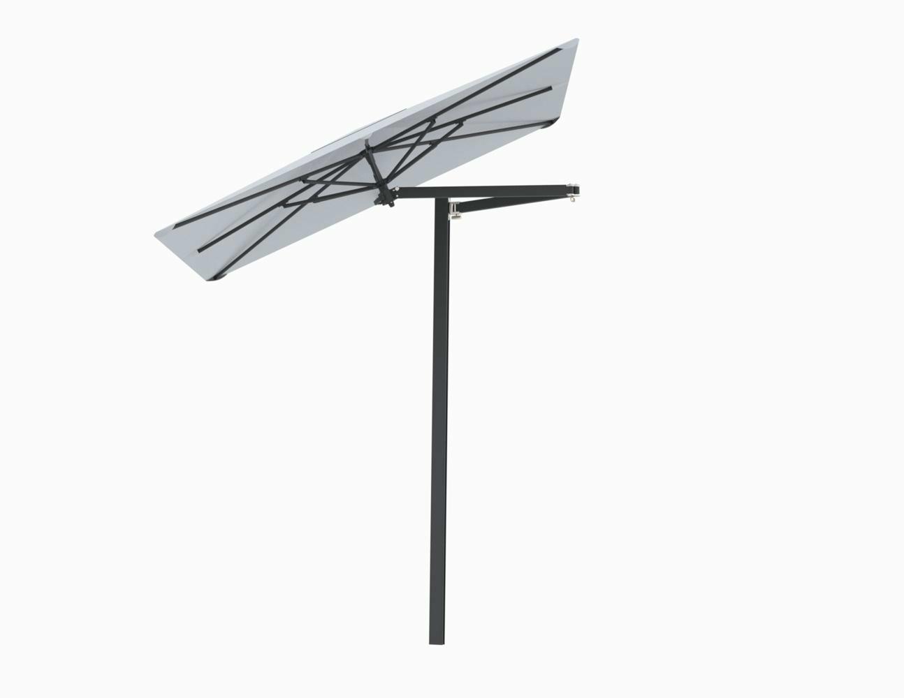 Paraflex cantilever umbrella square 2,3 m with Natural fabric and a Neo arm Black