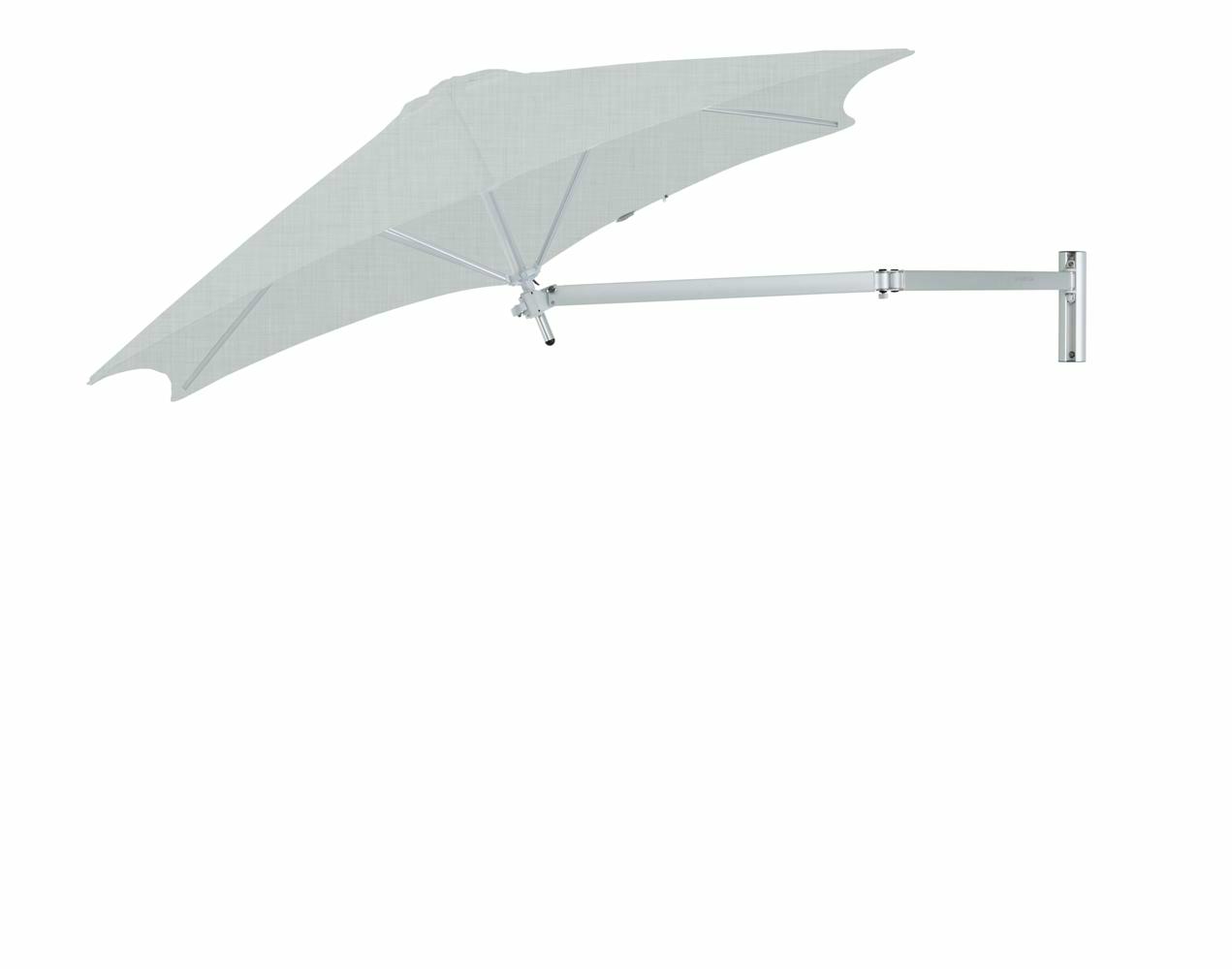 Paraflex wall mounted parasols round 2,7 m with Lin fabric and a Neo arm