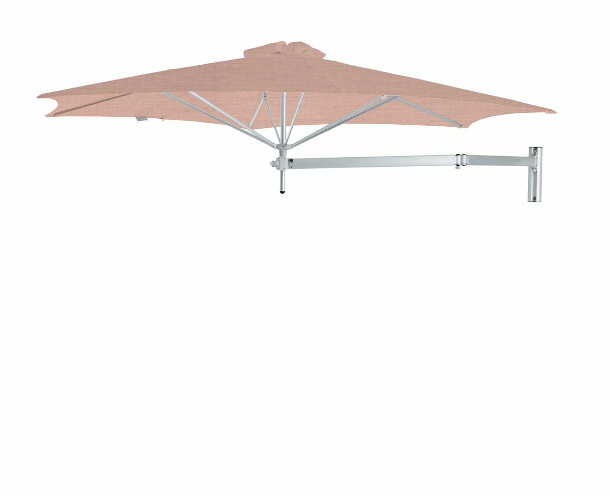 Paraflex wall mounted parasols round 3 m with Nectar fabric and a Neo arm