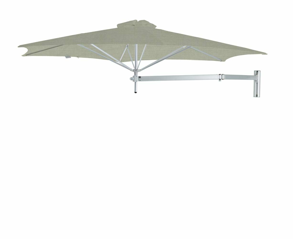 Paraflex wall mounted parasols round 3 m with Apio fabric and a Neo arm