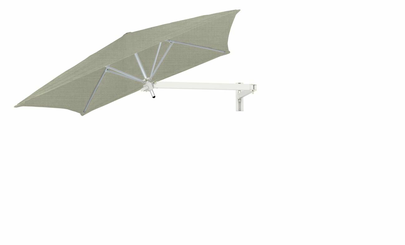 Paraflex wall mounted parasols square 2 m with Apio fabric and a Neo arm