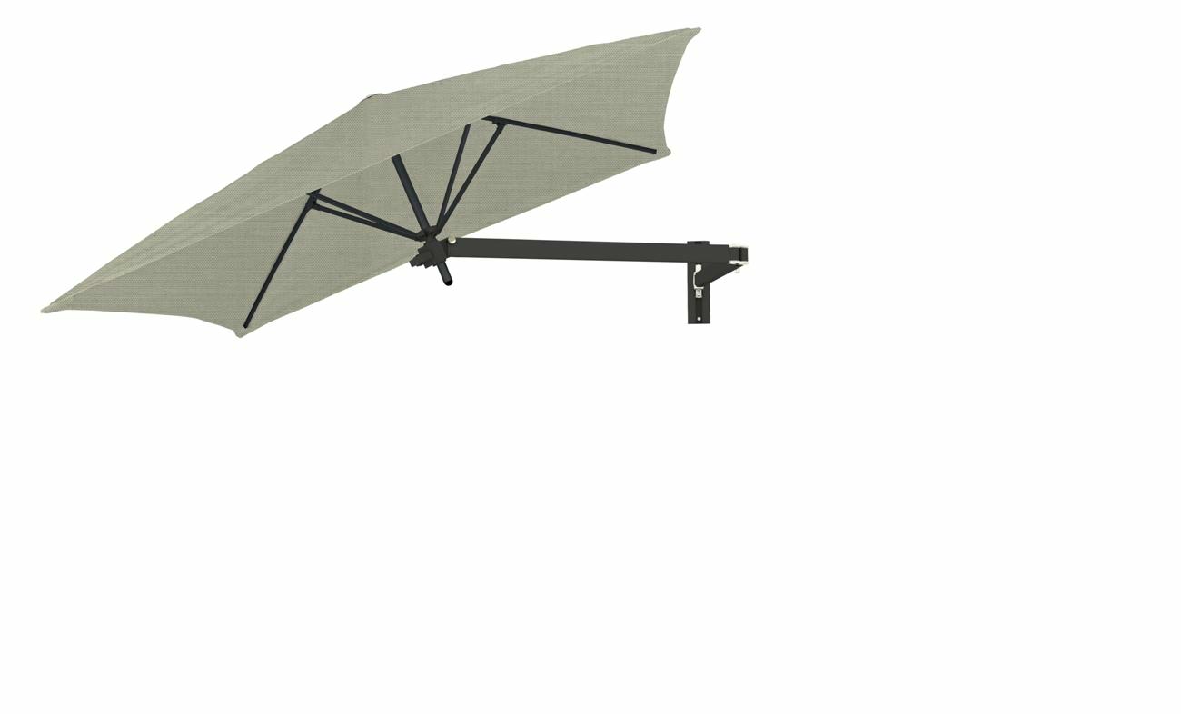 Paraflex wall mounted parasols square 2 m with Apio fabric and a Neo arm in Black