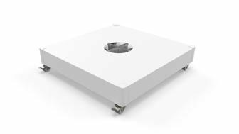 Mobiele tegelvoet White set: voet + deksel + wielen in gegalvaniseerd staal. Tegels niet inbegrepen.